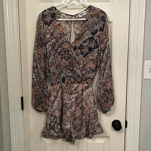 Show me Your Mumu Women’s Rocky Romper Sz Small Babes of Babylon Print‎ Sheer